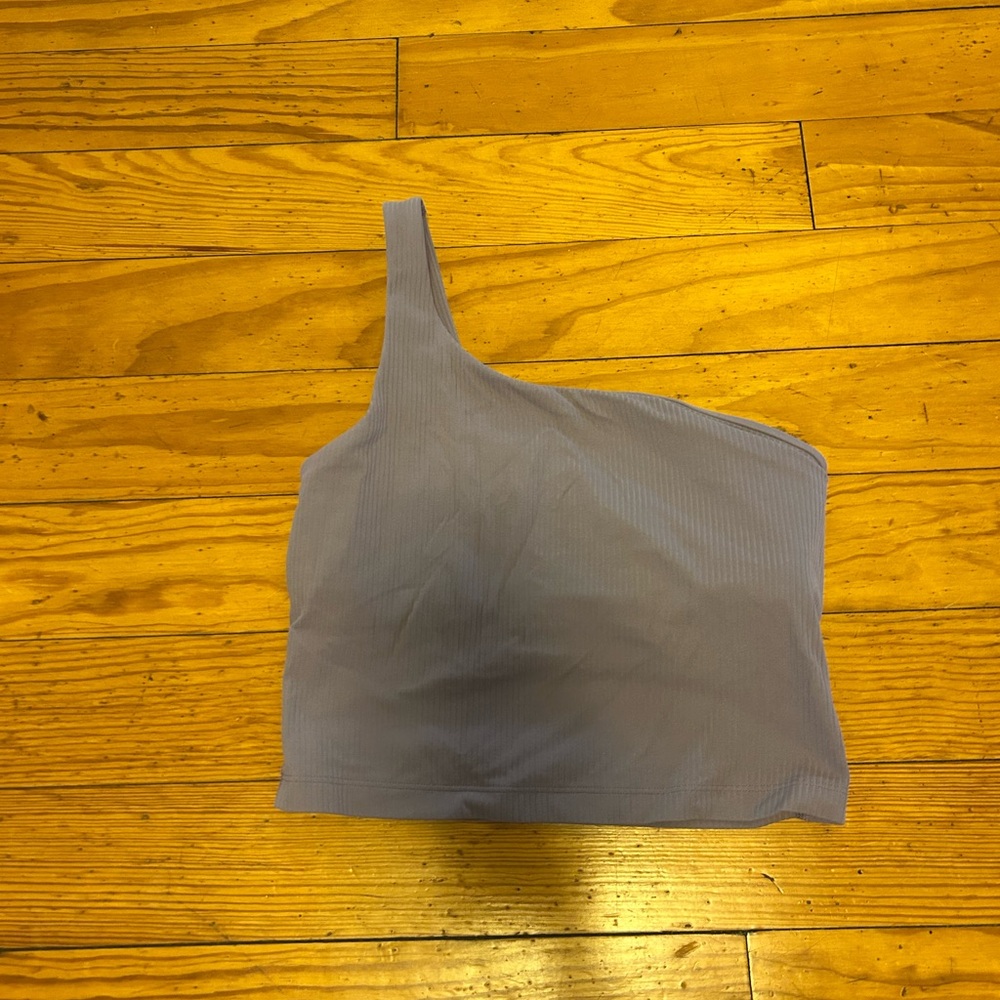 Lululemon One-Shoulder Ribbed Crop Top/Sports Bra - Lavender